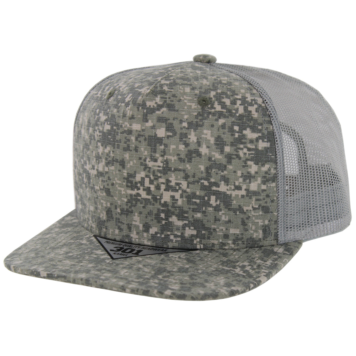 K301DCT - DIGI CAMO TRUCKER HAT - ACU Digital Camo/Light Grey