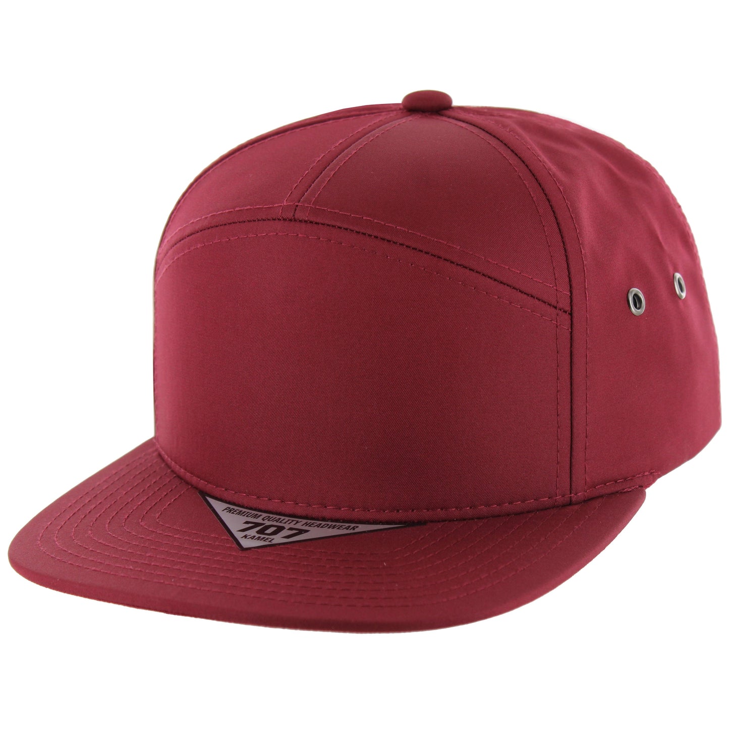 K707N - 7 PANEL NANO TWILL CAP - Burgundy