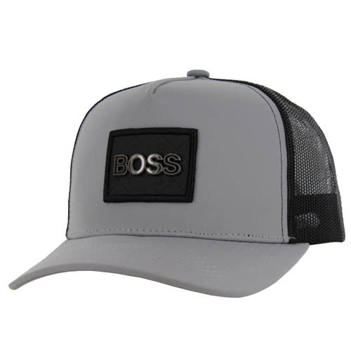 SM329 BOSS , METAL BADGE , TRUCKER - GRAY/BLACK