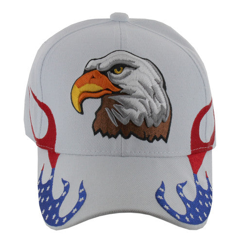 VM078 American USA Eagle Velcro Cap (Solid White)