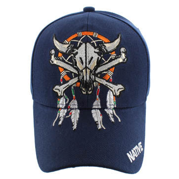 VM128 Native Pride Skull Velcro Cap (Solid Navy)