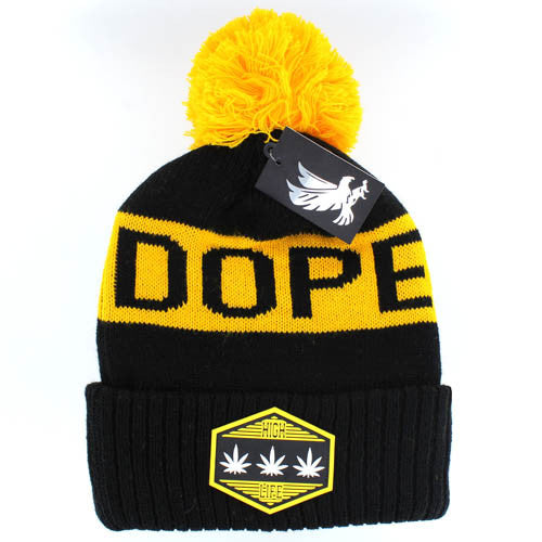 WB684 DOPE , POM BEANIE - BLACK(GOLD)