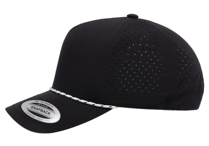 YP Classics® 5-Panel Snapback Cap with Perforations and Braided Rope