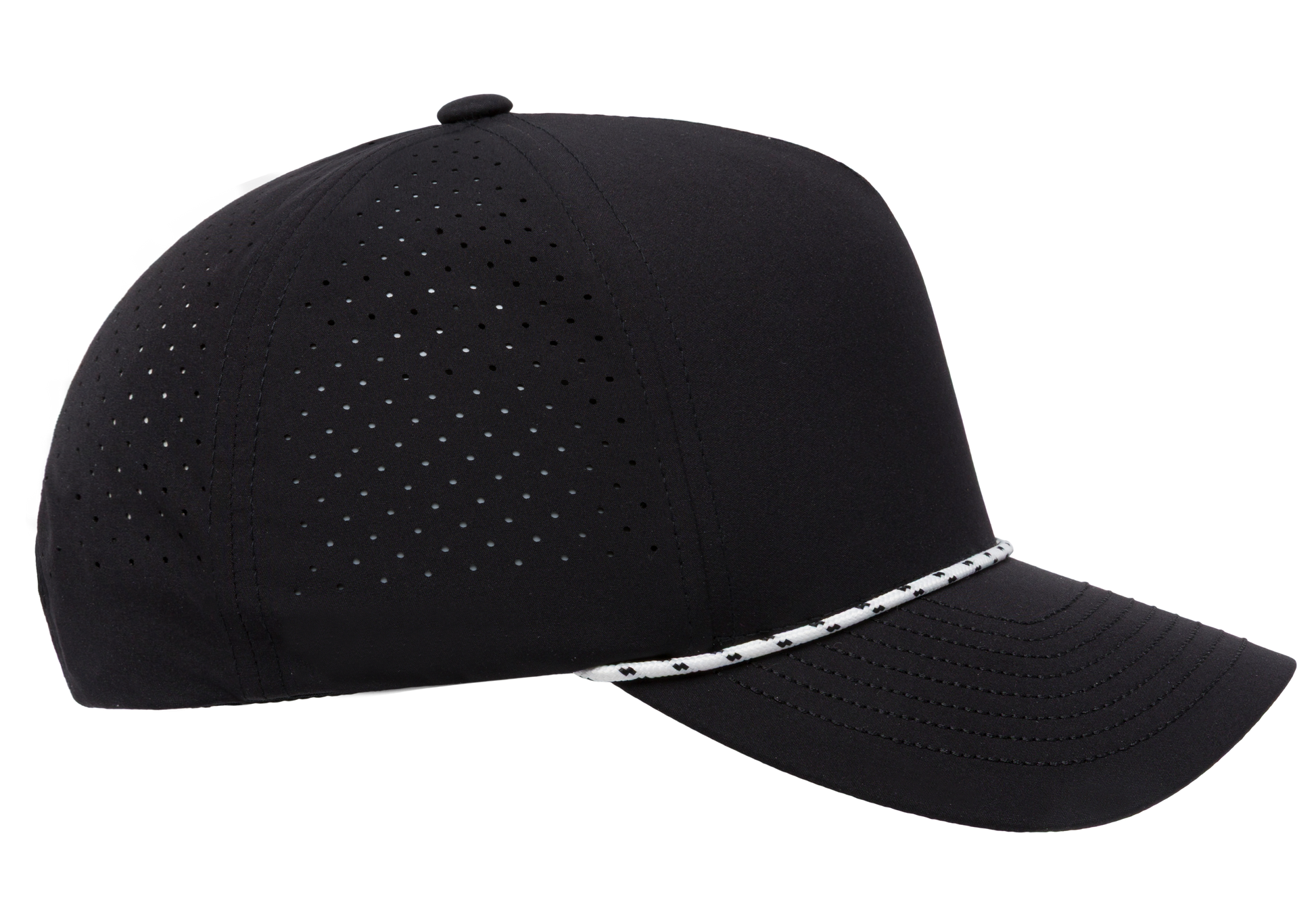 YP Classics® 5-Panel Snapback Cap with Perforations and Braided Rope