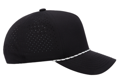 YP Classics® 5-Panel Snapback Cap with Perforations and Braided Rope