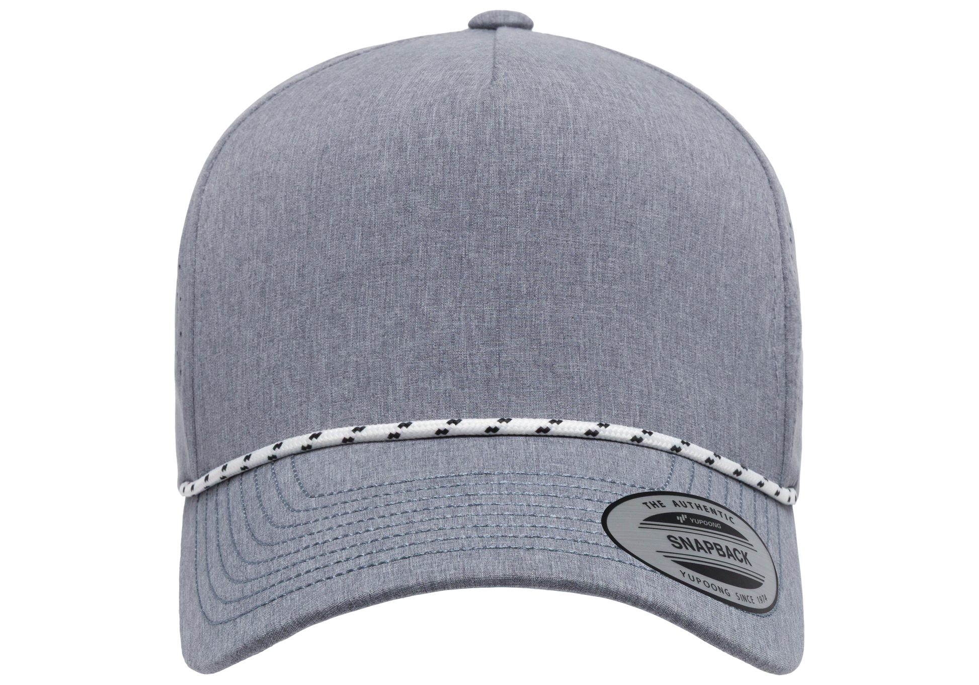 YP Classics® 5-Panel Snapback Cap with Perforations and Braided Rope