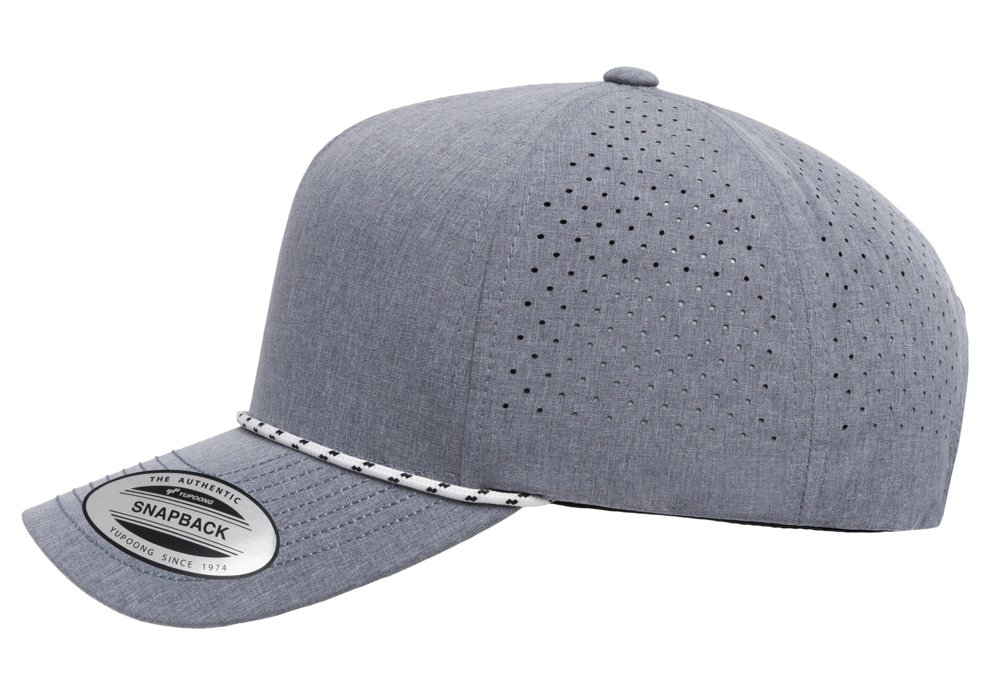 YP Classics® 5-Panel Snapback Cap with Perforations and Braided Rope