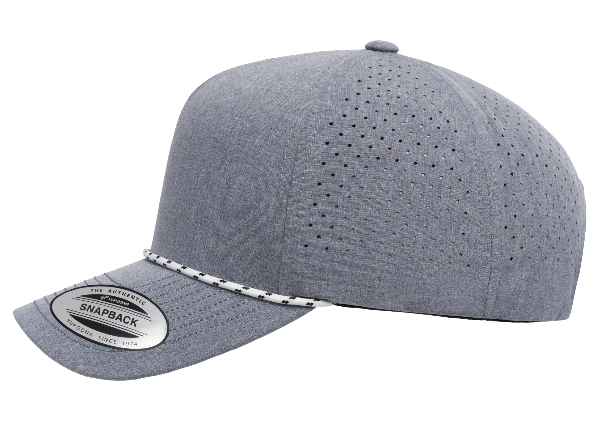 YP Classics® 5-Panel Snapback Cap with Perforations and Braided Rope