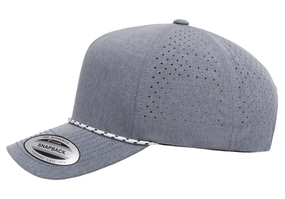YP Classics® 5-Panel Snapback Cap with Perforations and Braided Rope