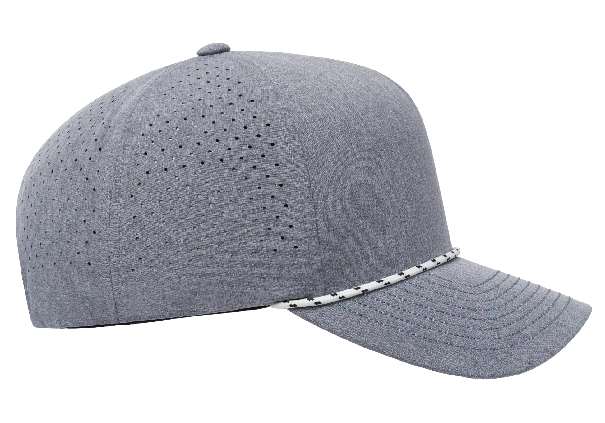 YP Classics® 5-Panel Snapback Cap with Perforations and Braided Rope