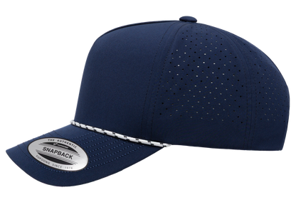 YP Classics® 5-Panel Snapback Cap with Perforations and Braided Rope