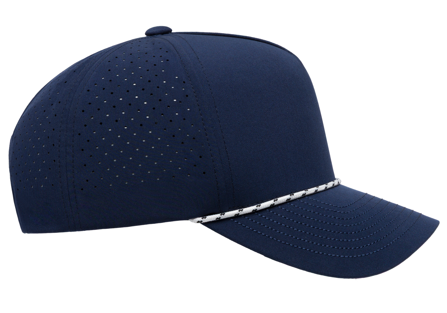 YP Classics® 5-Panel Snapback Cap with Perforations and Braided Rope
