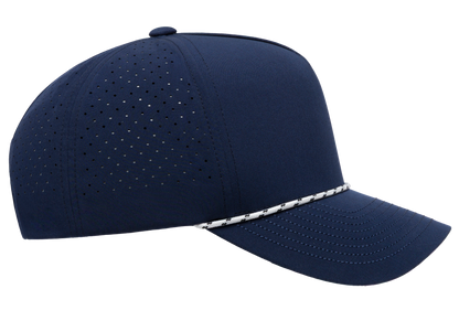YP Classics® 5-Panel Snapback Cap with Perforations and Braided Rope