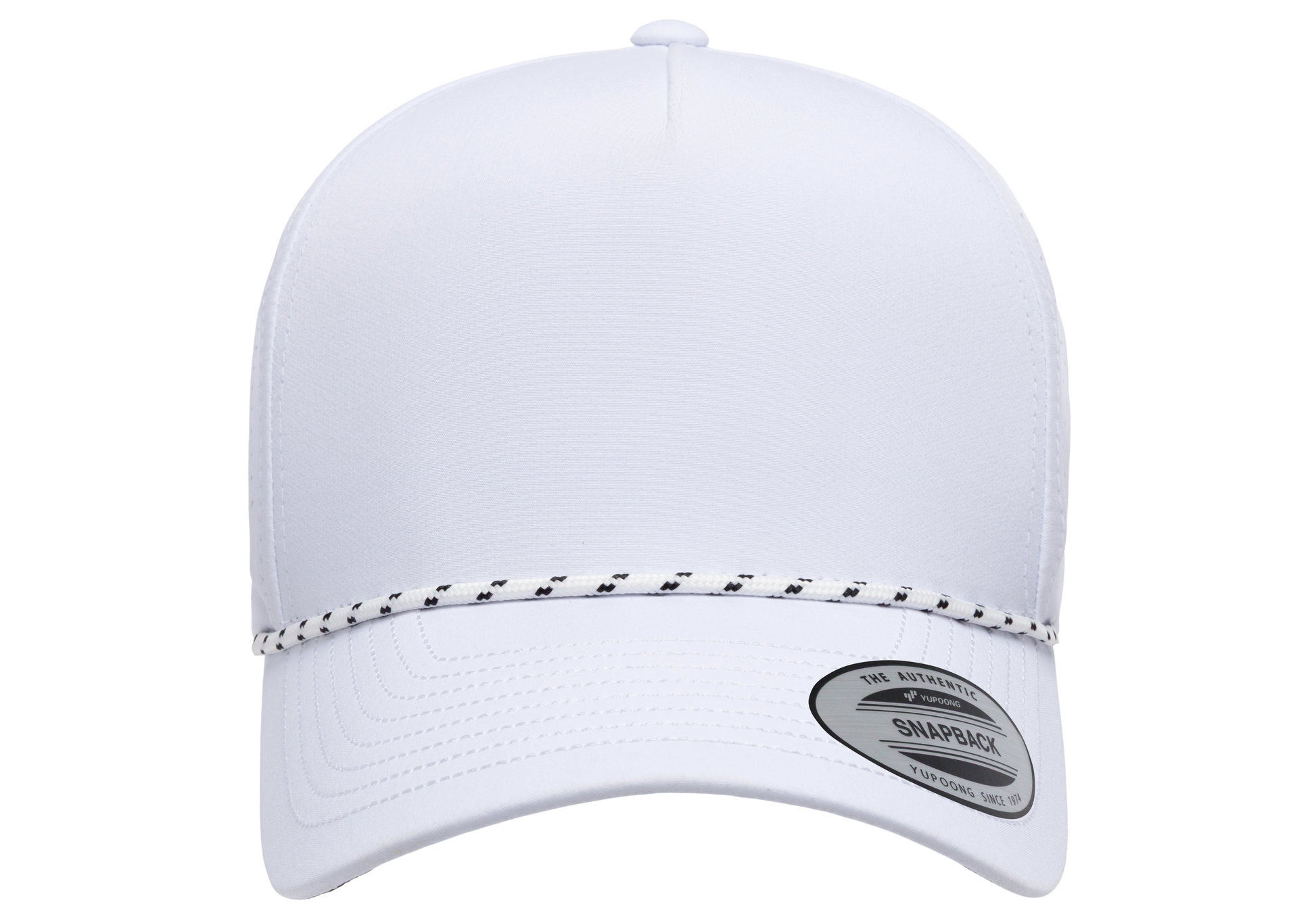 YP Classics® 5-Panel Snapback Cap with Perforations and Braided Rope