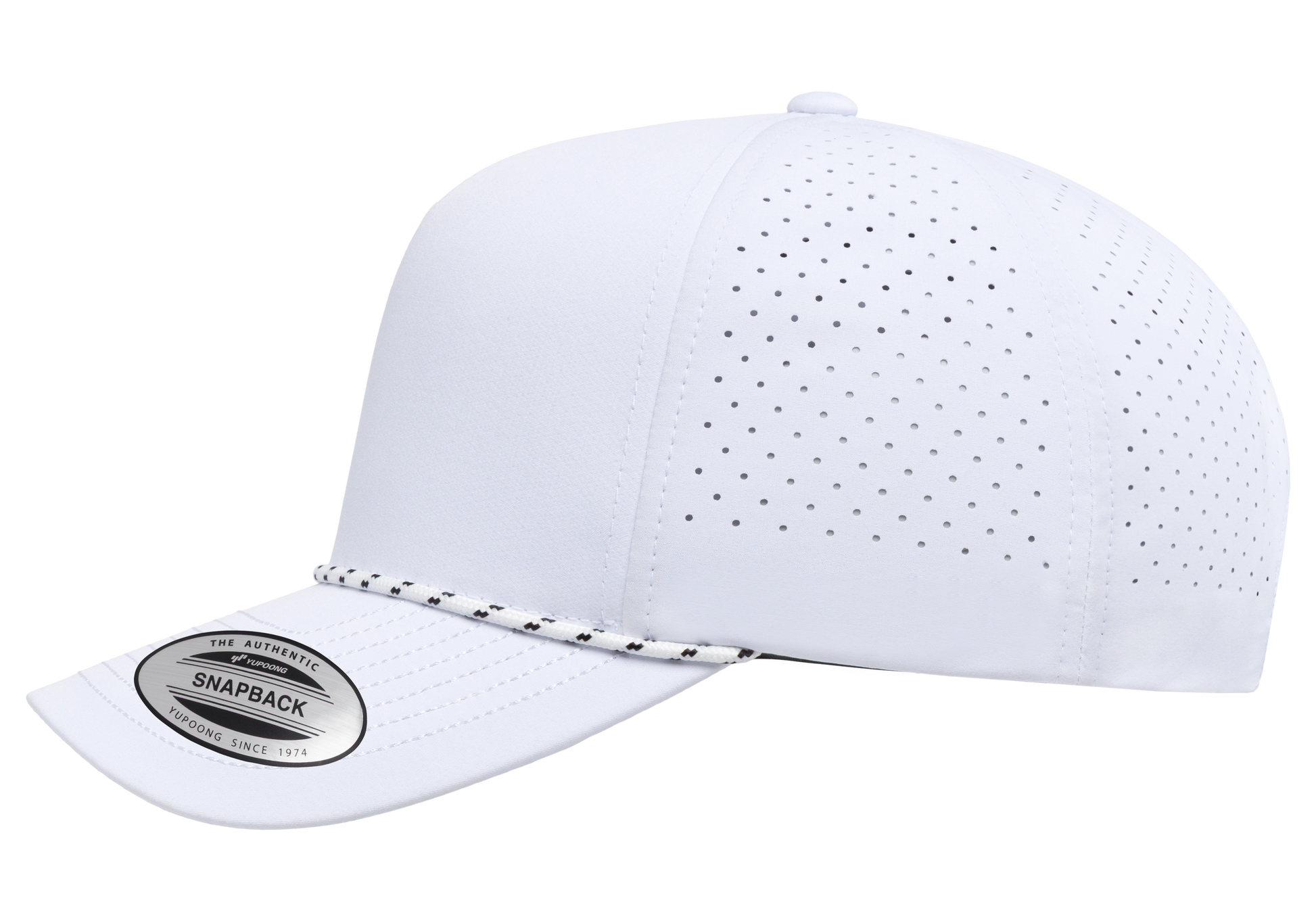 YP Classics® 5-Panel Snapback Cap with Perforations and Braided Rope