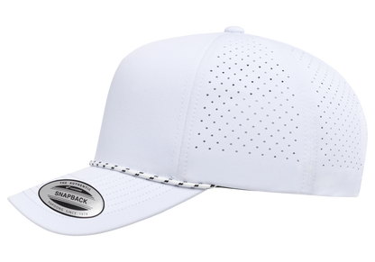 YP Classics® 5-Panel Snapback Cap with Perforations and Braided Rope