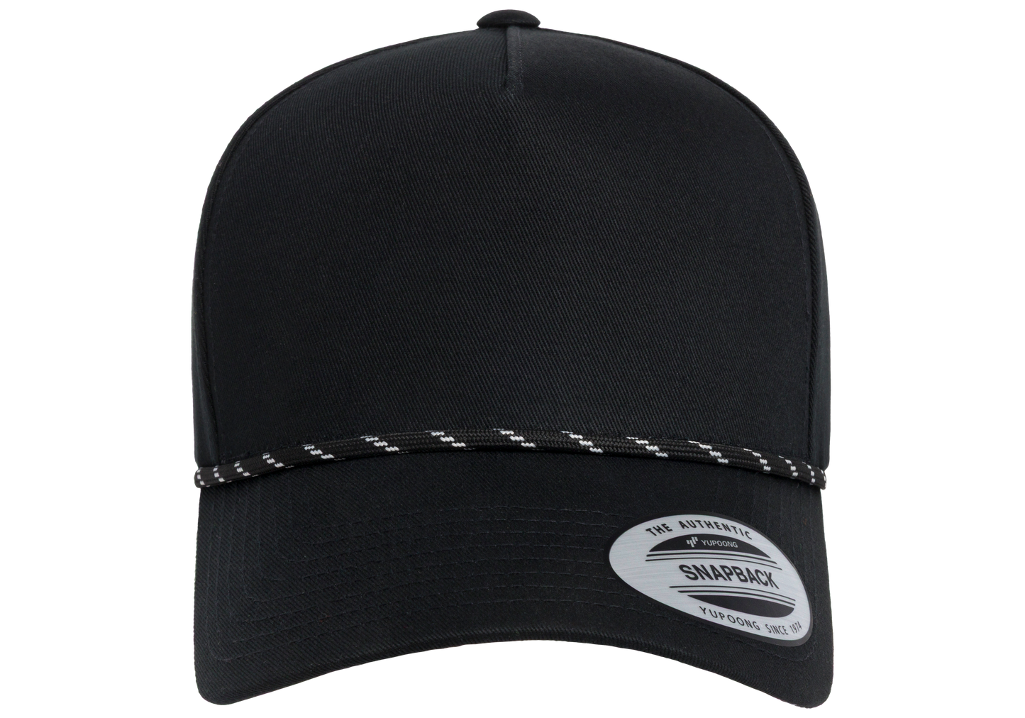 YP Classics® Retro Cotton Blend 5-Panel Snapback Cap with Braided Rope