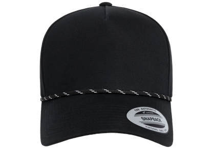 YP Classics® Retro Cotton Blend 5-Panel Snapback Cap with Braided Rope