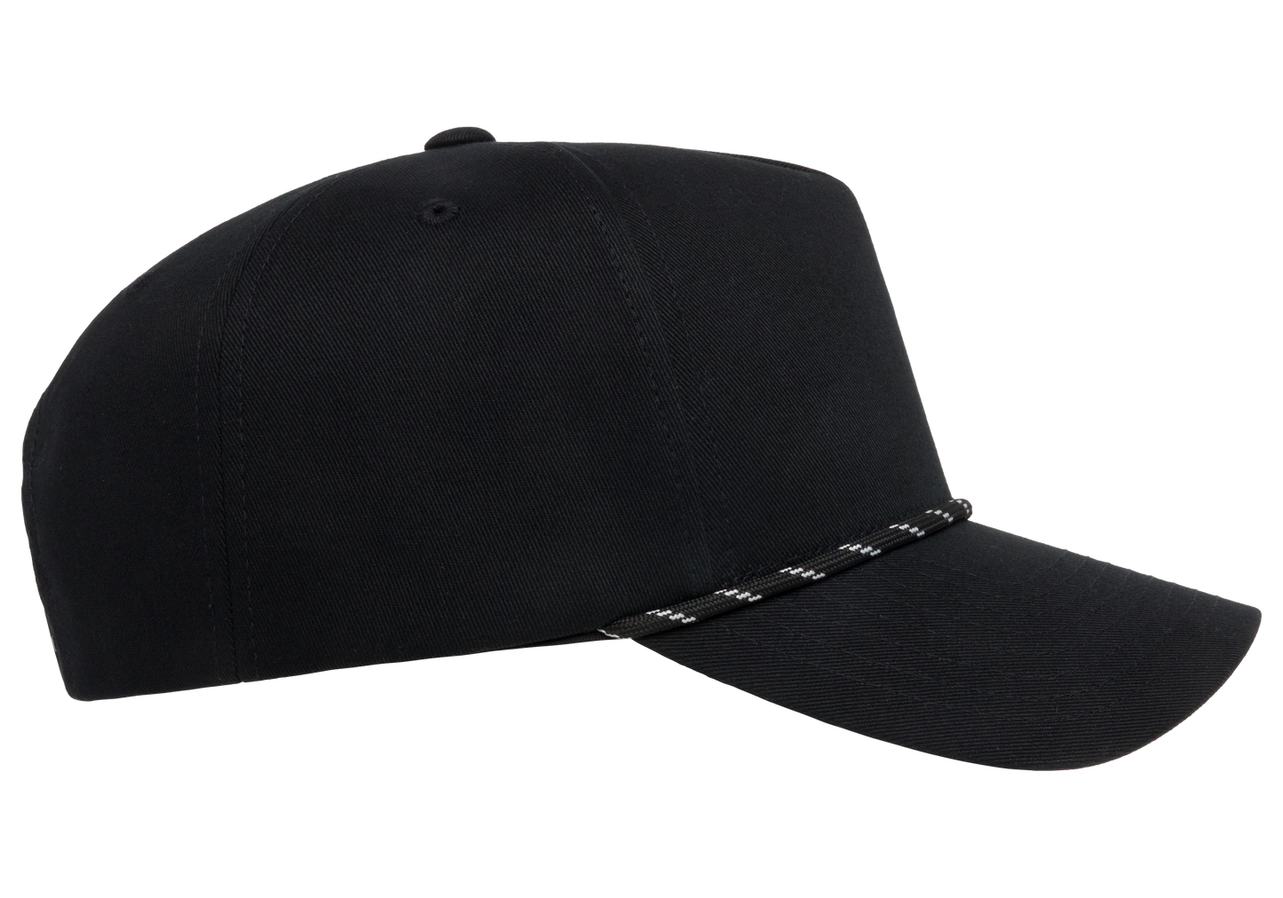 YP Classics® Retro Cotton Blend 5-Panel Snapback Cap with Braided Rope
