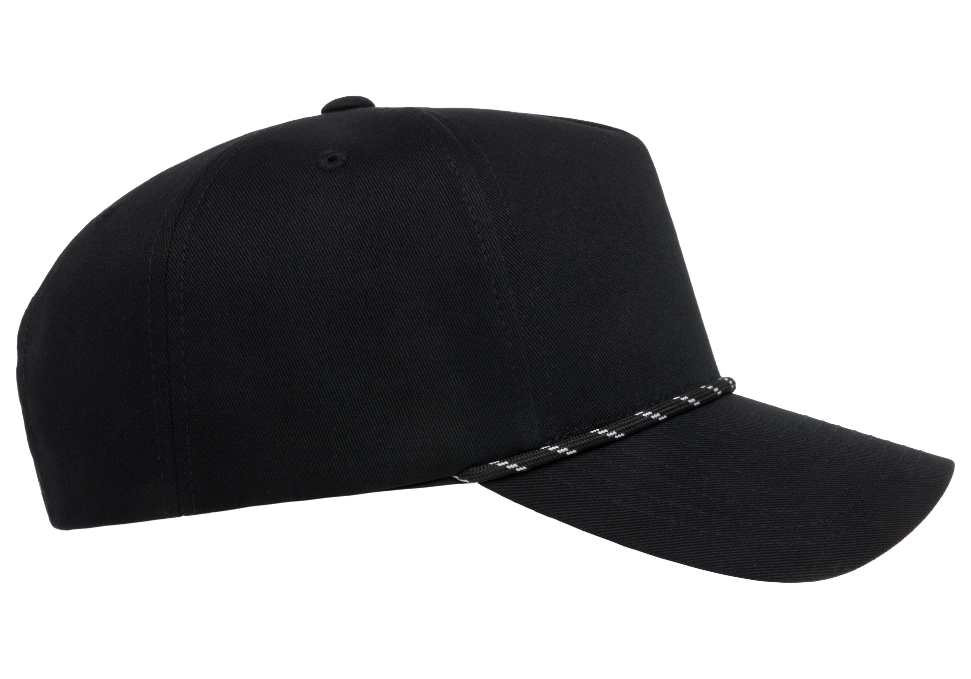 YP Classics® Retro Cotton Blend 5-Panel Snapback Cap with Braided Rope