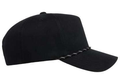 YP Classics® Retro Cotton Blend 5-Panel Snapback Cap with Braided Rope
