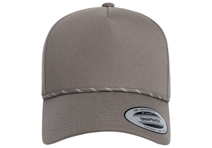 YP Classics® Retro Cotton Blend 5-Panel Snapback Cap with Braided Rope