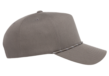 YP Classics® Retro Cotton Blend 5-Panel Snapback Cap with Braided Rope