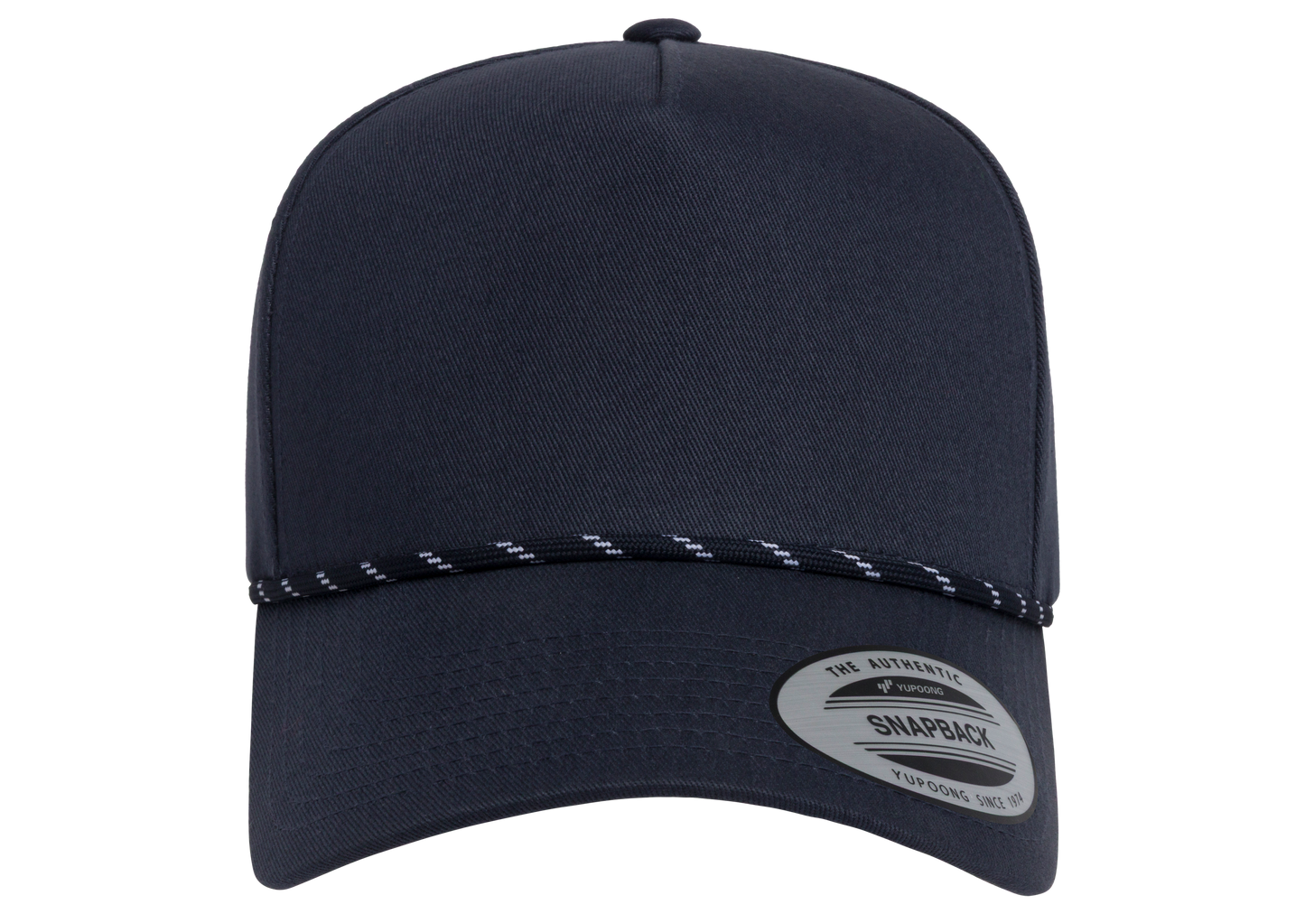 YP Classics® Retro Cotton Blend 5-Panel Snapback Cap with Braided Rope