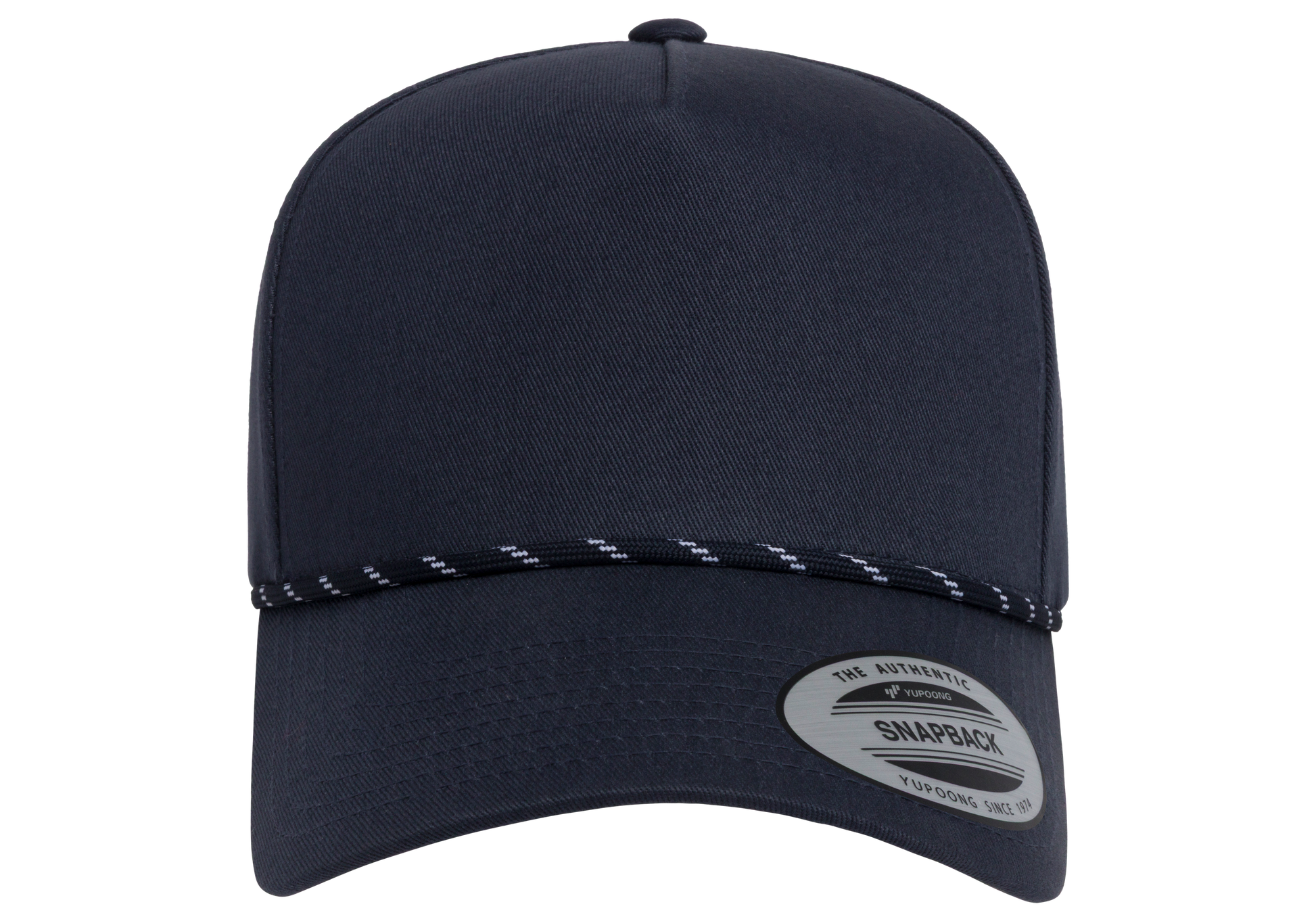 YP Classics® Retro Cotton Blend 5-Panel Snapback Cap with Braided Rope