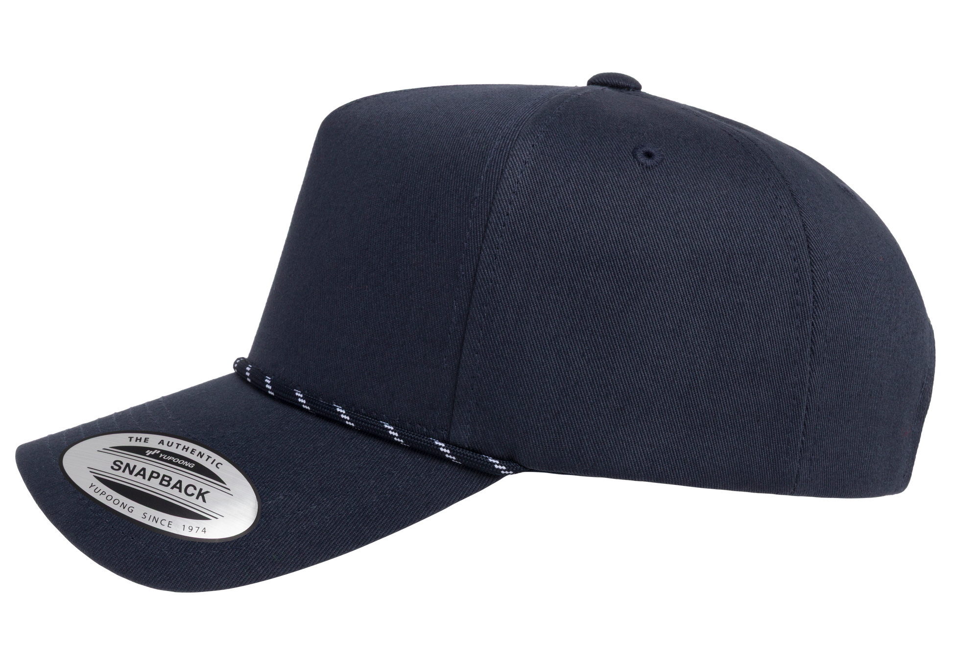 YP Classics® Retro Cotton Blend 5-Panel Snapback Cap with Braided Rope