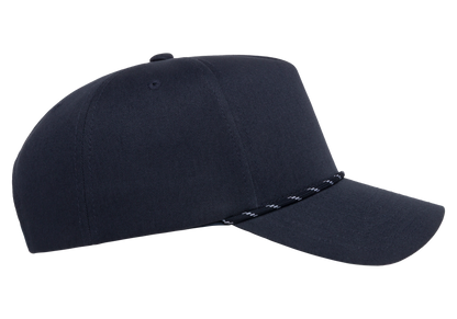 YP Classics® Retro Cotton Blend 5-Panel Snapback Cap with Braided Rope