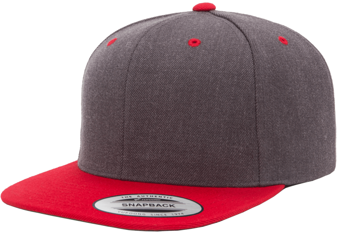 6089MT - Dark Heather/Red