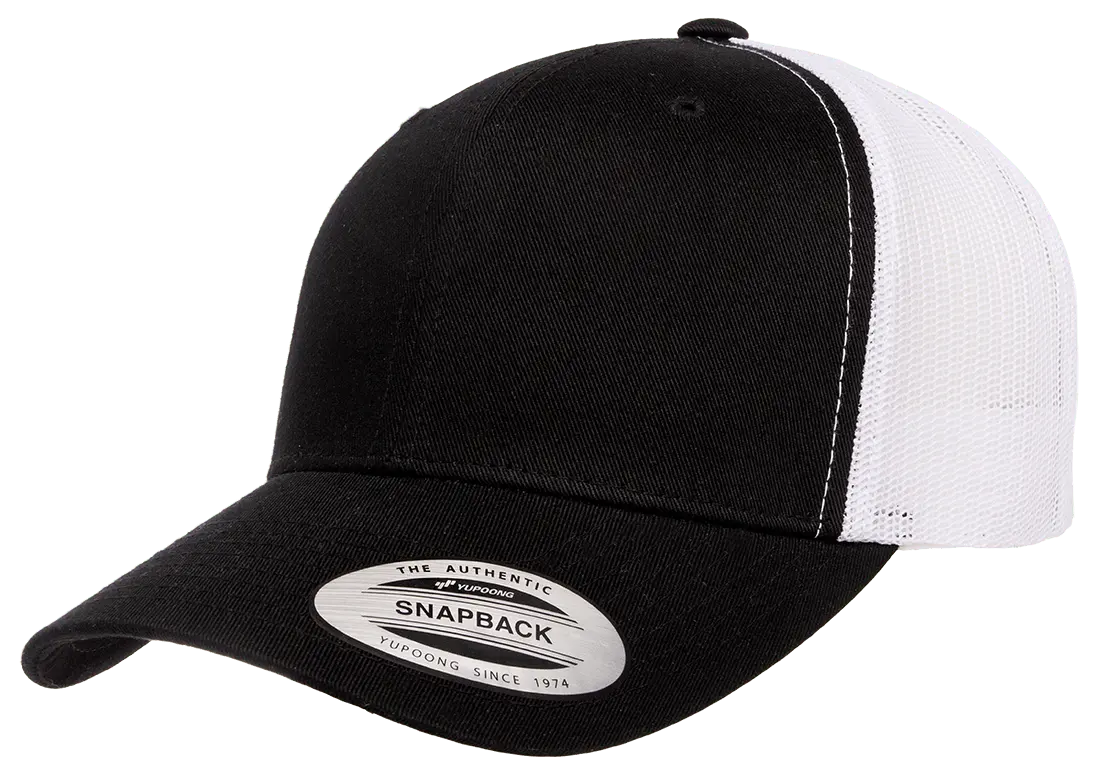 6606T - Black/White Mesh Back