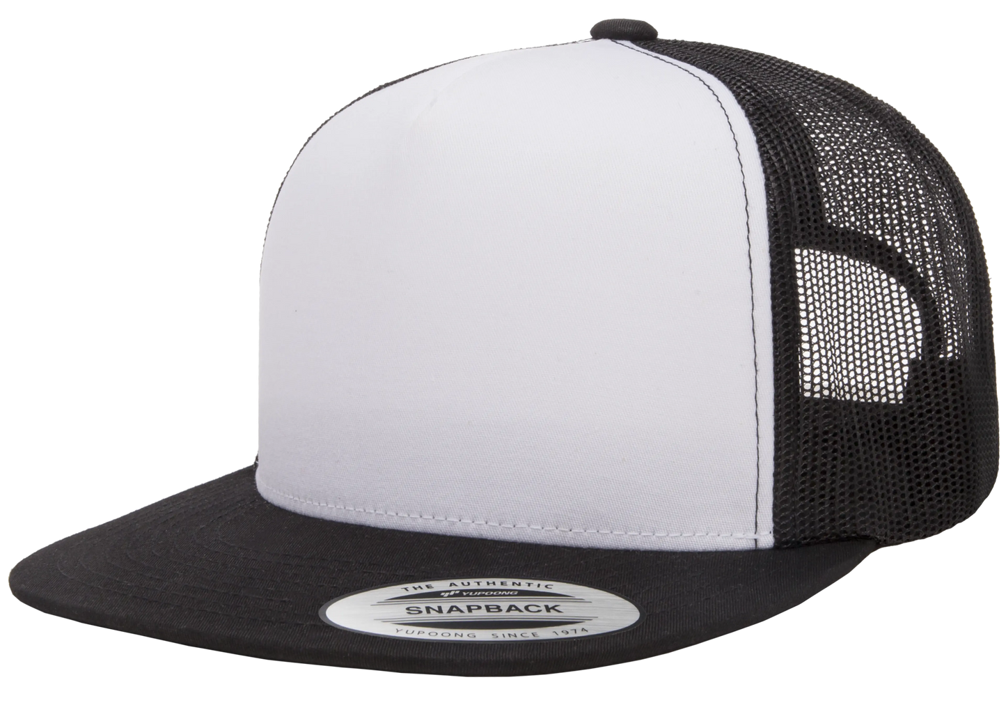 6006W - Black Hat/White Front Panel