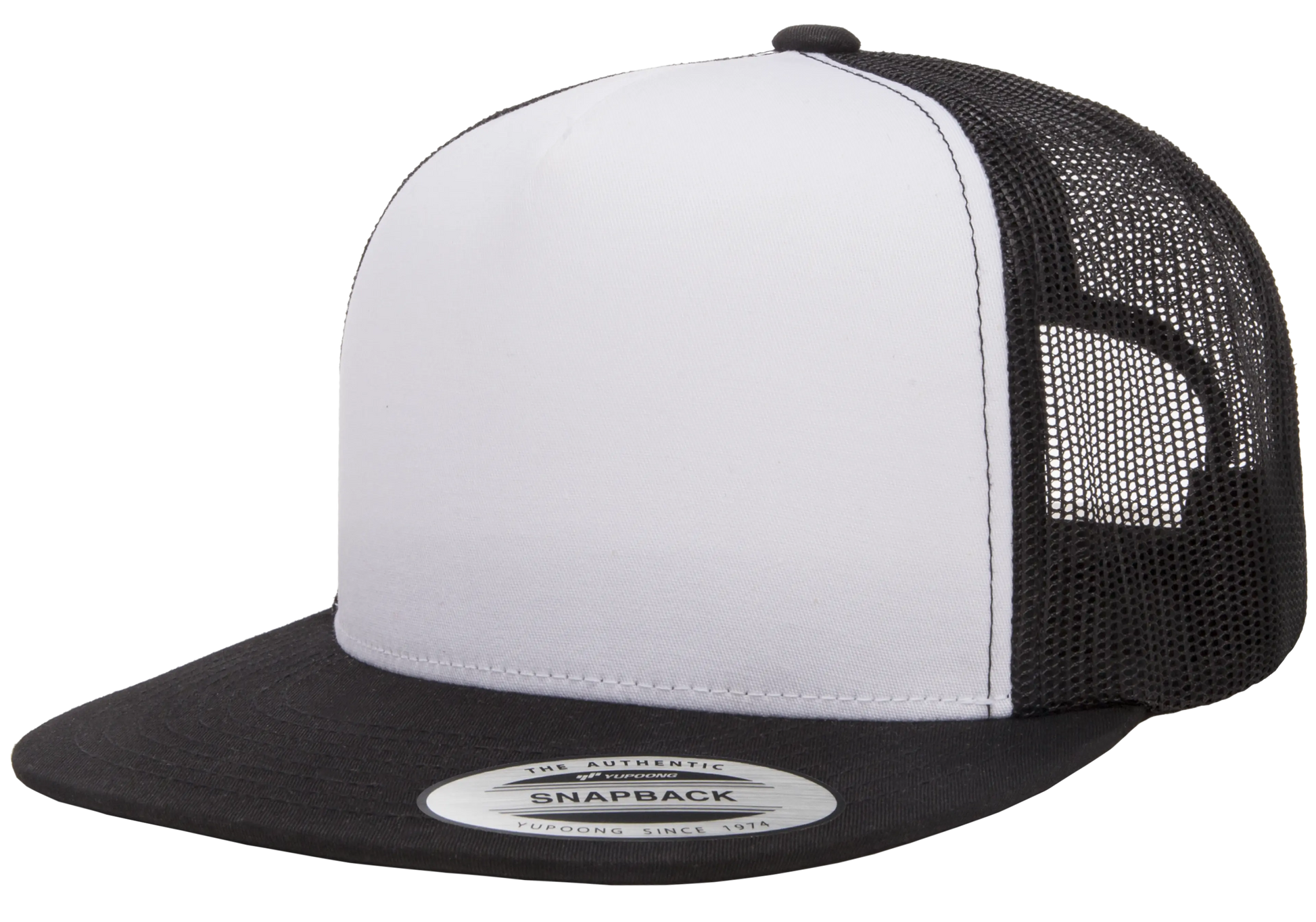 6006W - Black Hat/White Front Panel