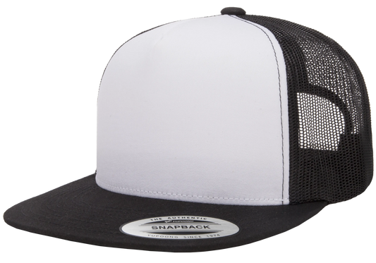 6006W - Black Hat/White Front Panel