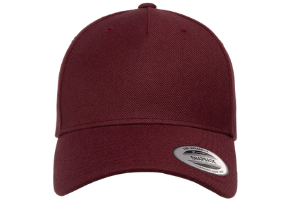 YP Classics® 5-panel premium curved visor snapback cap