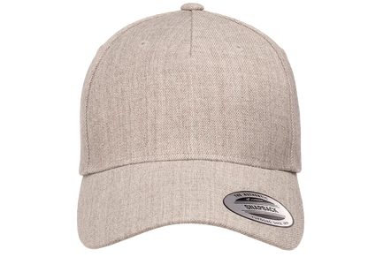 YP Classics® 5-panel premium curved visor snapback cap