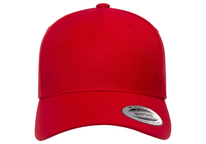 YP Classics® 5-panel premium curved visor snapback cap