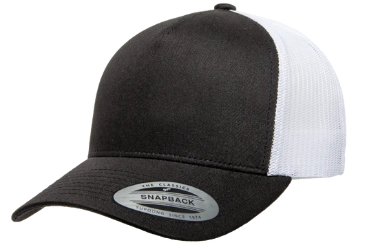 6506T - Black Hat/White Mesh Back