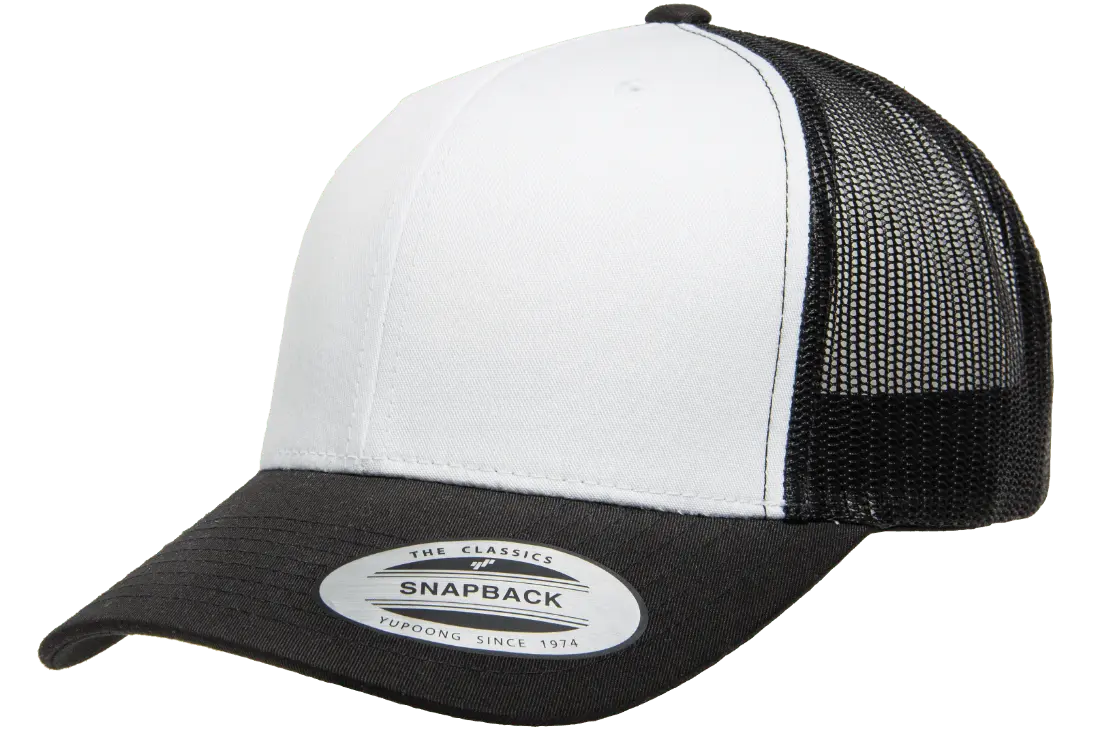 6606W - Black Hat/White Front Panel