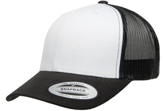 6606W - Black Hat/White Front Panel