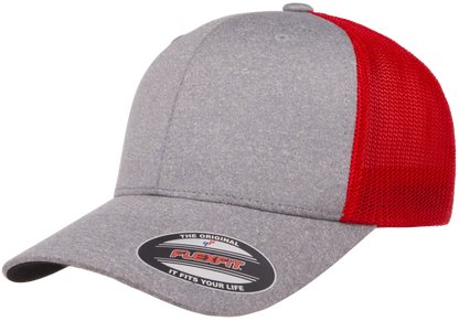 6311 - Heather Hat/Red Mesh Back