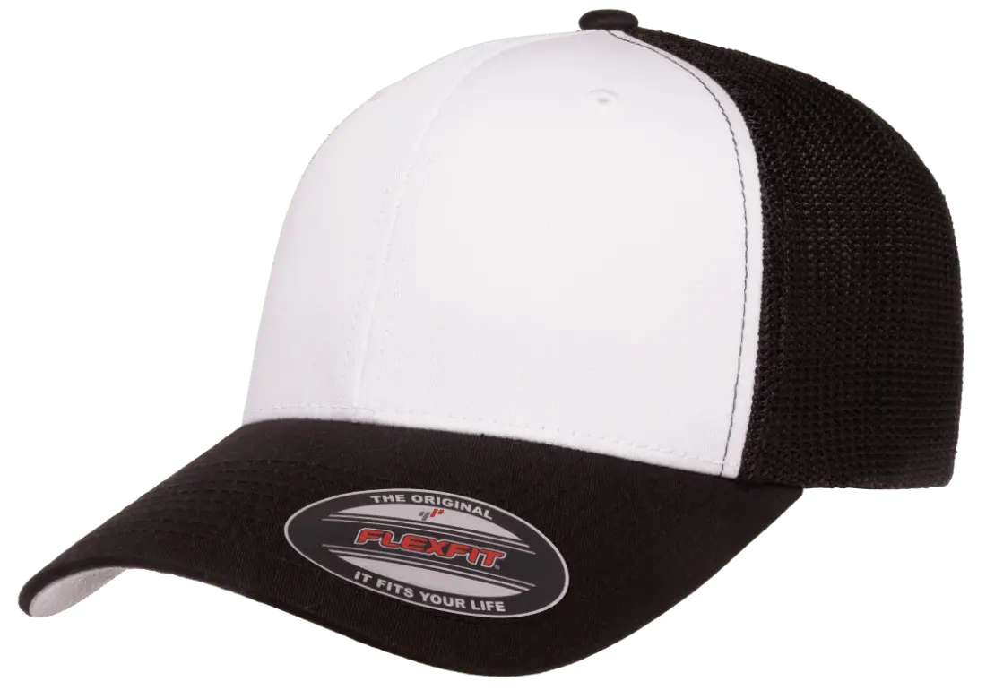6511W - Black Hat/White Front Panel