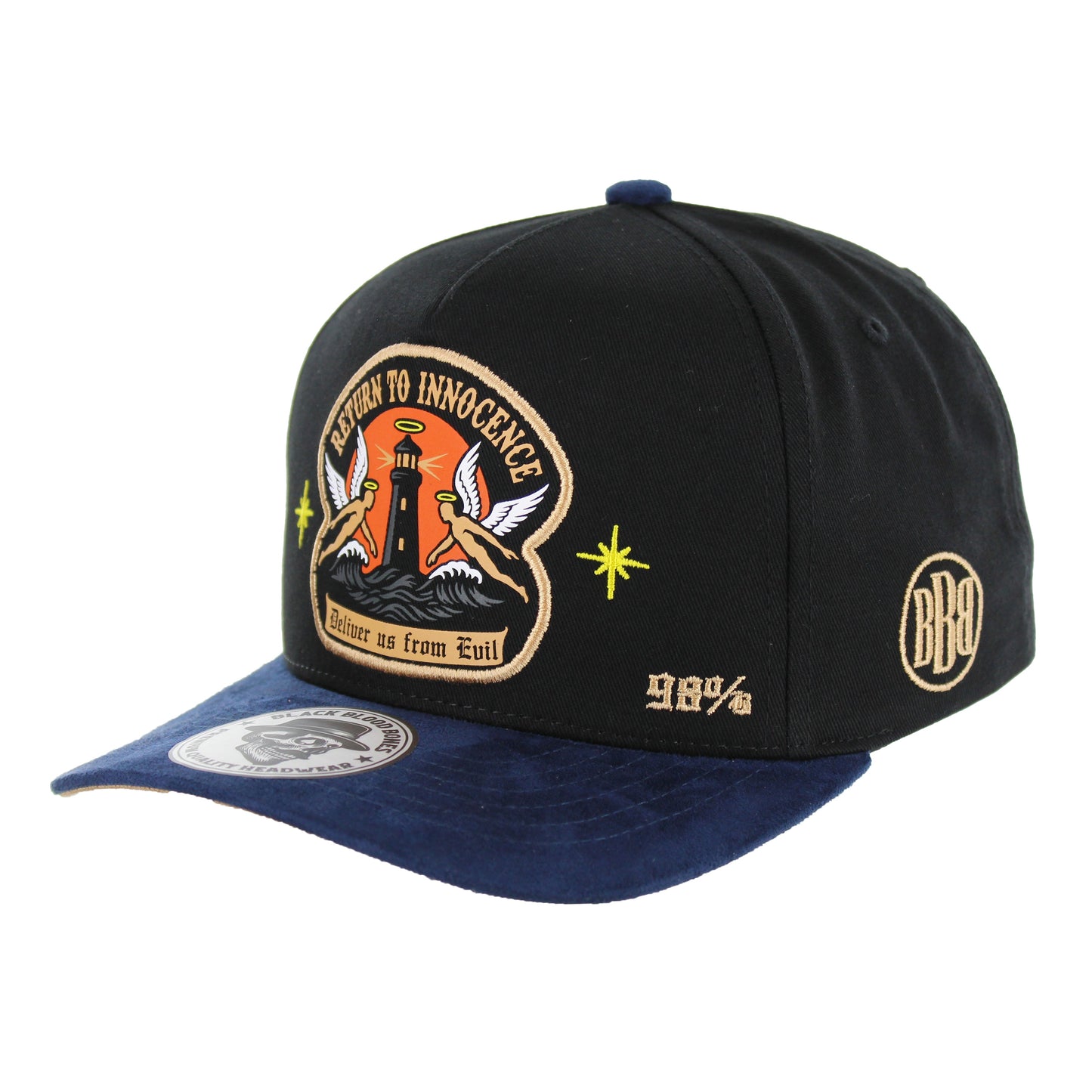 BBB003-14 - RETURN TO INNOCENCE - Black / Navy Cotton / Suede