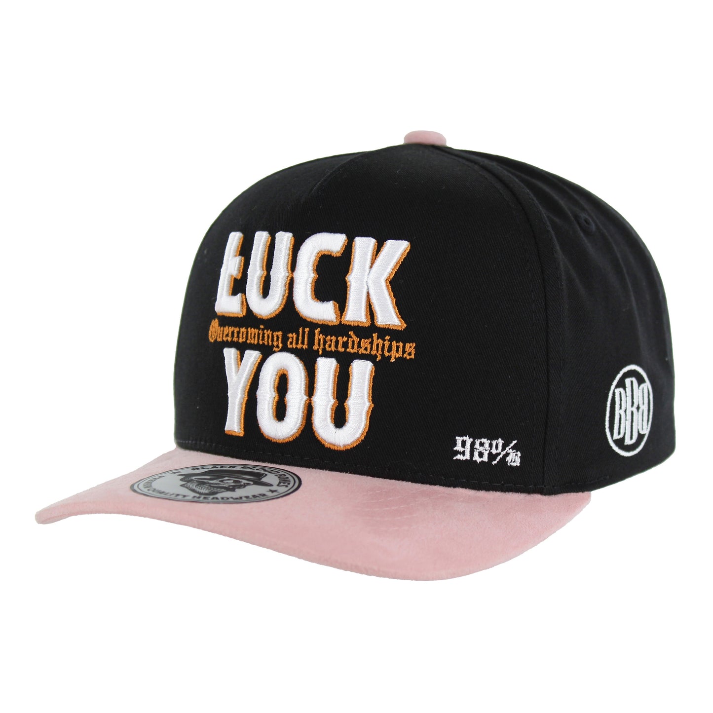 BBB004-3 - LUCK YOU - Black / Pink Cotton / Suede
