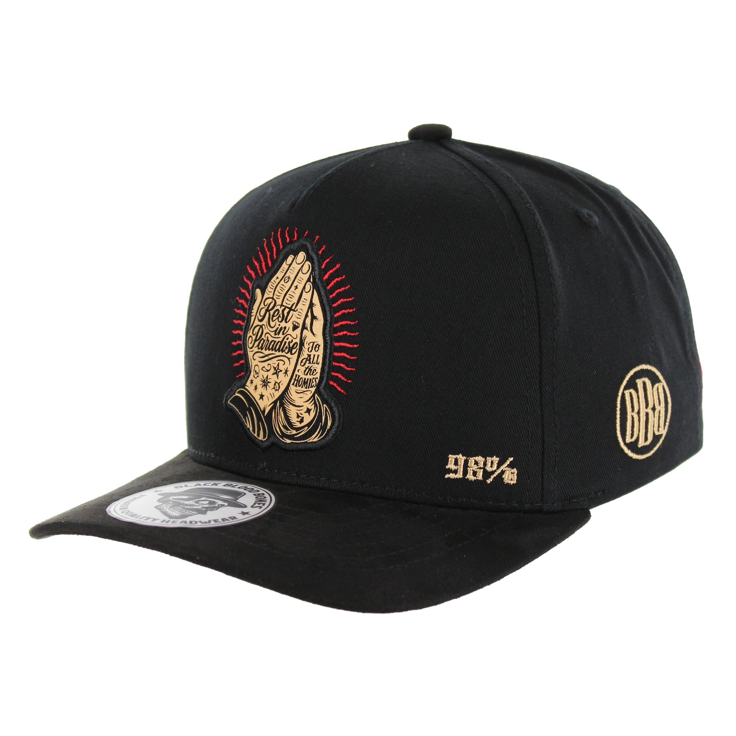 BBB006-3 - REST IN PARADISE - Black Cotton / Suede