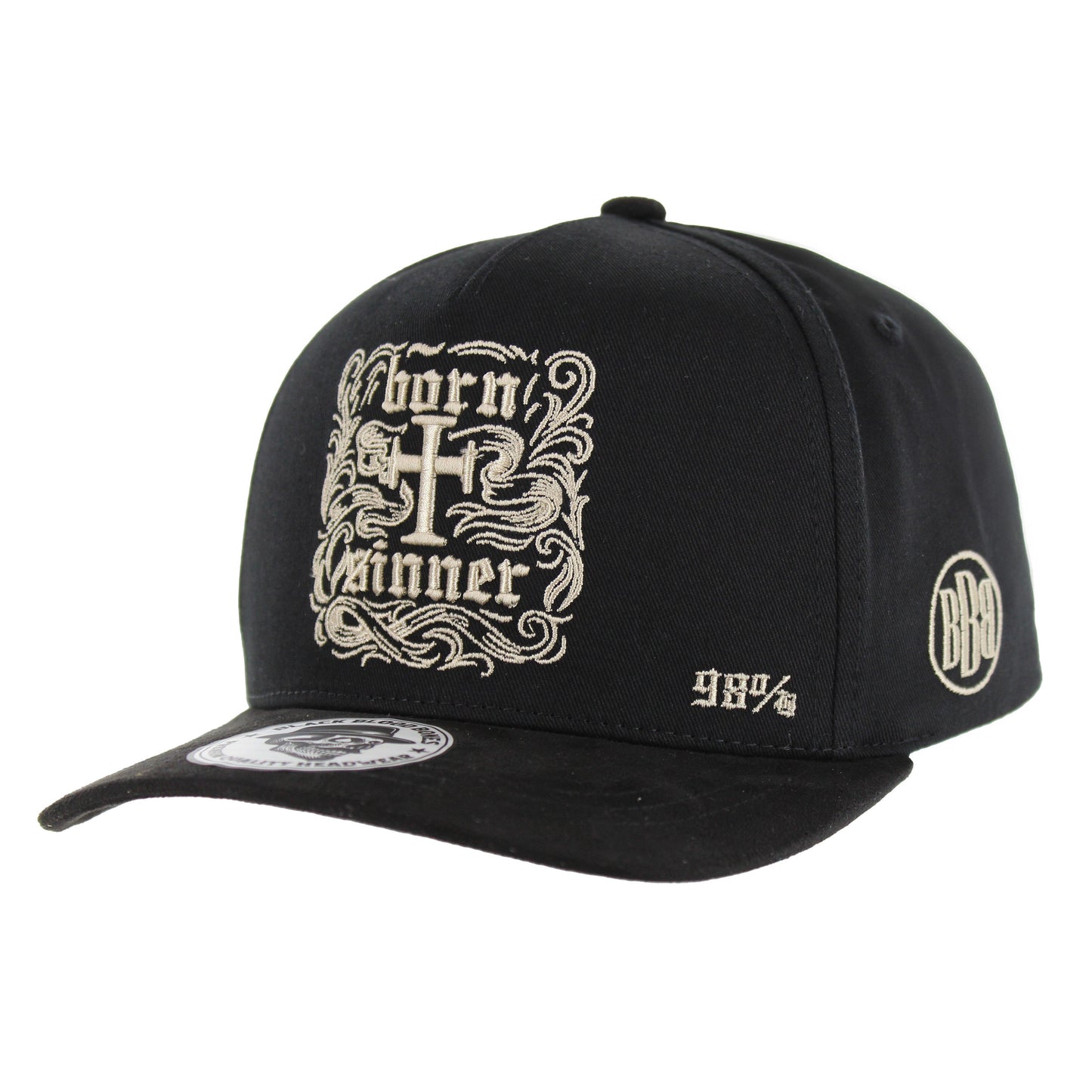 BBB010-2 - BORN SINNER - Black Cotton / Suede