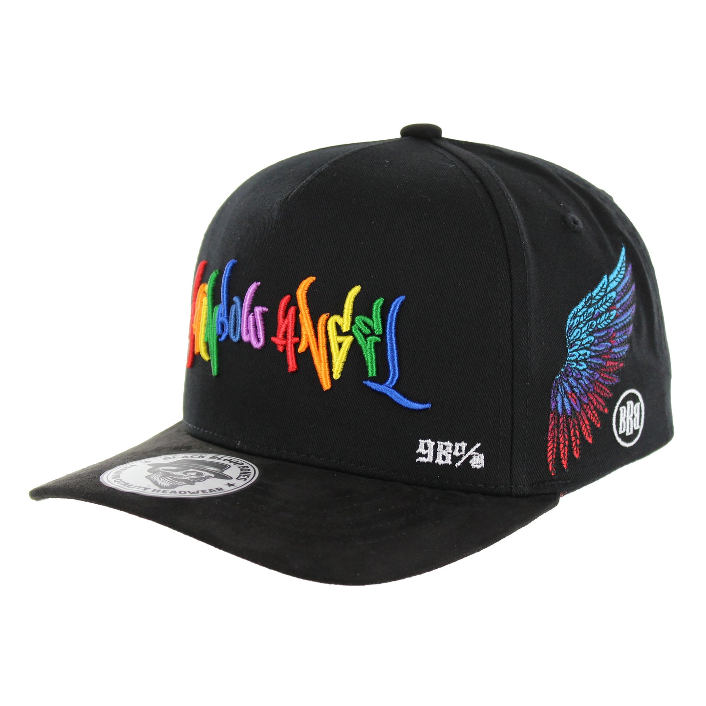 BBB016-2 - RAINBOW ANGEL - Black Cotton / Suede
