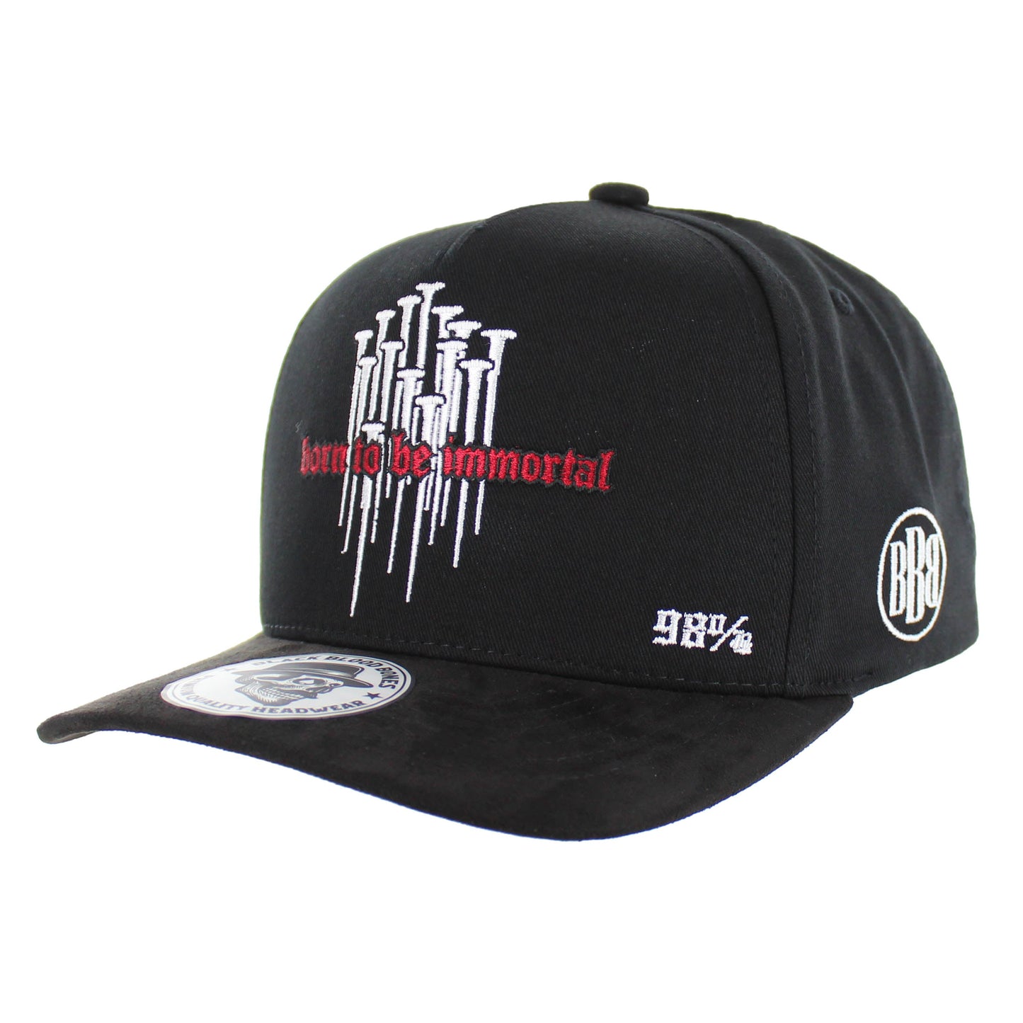 BBB017-2 - BORN TO BE IMMORTAL - Black Cotton / Suede